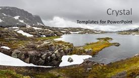  Presentation with spring - Audience pleasing slide set consisting of spring-norvegian-andscape-with-lake backdrop and a light gray colored foreground