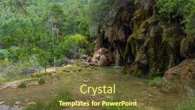  Presentation with spring - Presentation featuring spring-of-river-cuervo-nacimiento background and a tawny brown colored foreground