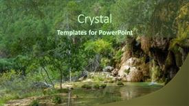  Presentation with spring - Slide set featuring spring-of-river-cuervo-nacimiento background and a tawny brown colored foreground