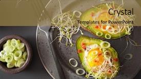  Presentation with avocado - Colorful PPT theme enhanced with spring onion and alfalfa backdrop and a gold colored foreground