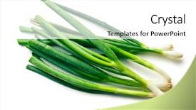  Presentation with fresh ginger root on white - Presentation with spring onion on white background background and a  colored foreground