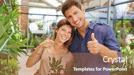  Presentation with praise - Colorful slide deck enhanced with spring praise - happy couple in nursery shop backdrop and a  colored foreground