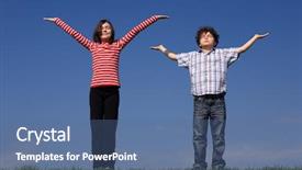  Presentation with cartoon kids holding hands - Amazing theme having spring praise - kids holding arms up backdrop and a ocean colored foreground