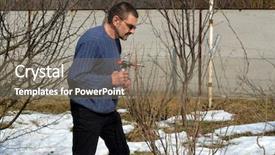  Presentation with electric bus high voltage - Colorful presentation enhanced with spring processing of currant bushes backdrop and a gray colored foreground