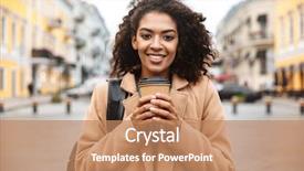  Presentation with african fabric - Slide deck featuring spring professional - cheerful young african woman wearing background and a  colored foreground