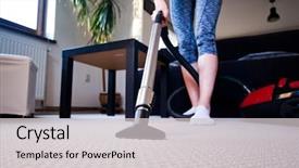  Presentation with laminar hood in operation room - Cool new PPT theme with spring professional - woman vacuuming carpet in living backdrop and a light gray colored foreground