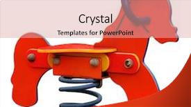  Presentation with horse and carriage isolated - Cool new slides with spring rocking-horse isolated backdrop and a coral colored foreground