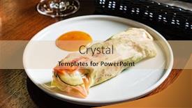  Presentation with nem spring roll - PPT theme having spring-roll-with-fresh-vegetables background and a coral colored foreground