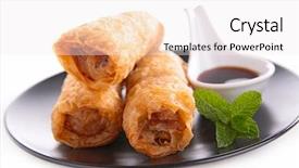  Presentation with roll - Colorful PPT theme enhanced with spring roll backdrop and a white colored foreground