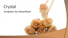  Presentation with roll - PPT theme consisting of spring roll background and a white colored foreground