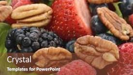  Presentation with peanuts - Presentation design consisting of spring salad with berries and peanuts close up background and a tawny brown colored foreground