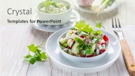  Presentation with dip - Cool new slides with spring-salad-with-radish-cucumber backdrop and a soft green colored foreground