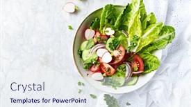  Presentation with lettuce - PPT layouts with spring-salad-with-tomato-lettuce background and a sky blue colored foreground