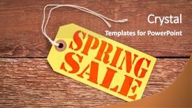  Presentation with yellow wood - Colorful PPT theme enhanced with spring sale sign - red stencil backdrop and a red colored foreground