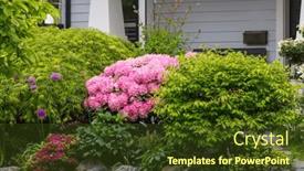  Presentation with springtime - Theme with spring-scene-in-the-green background and a tawny brown colored foreground