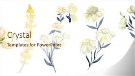  Presentation with flower watercolor - Beautiful theme featuring spring seasons wash drawing backdrop and a cream colored foreground
