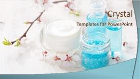  Presentation with table salt - Amazing slide set having spring showers - mineral bath salts cream shower backdrop and a sky blue colored foreground