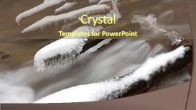  Presentation with winter walk by stream - Beautiful presentation theme featuring spring snow - stream in winter time backdrop and a  colored foreground