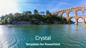  Presentation with aqueduct - Cool new theme with spring sunny day three-tier backdrop and a  colored foreground