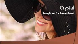  Presentation with pink green - Colorful presentation theme enhanced with spring teen girl cheerful in panama and sunglasses enjoying over blossom pink green nature background backdrop and a black colored foreground