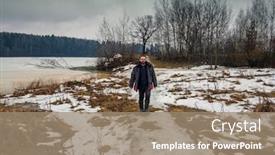  Presentation with country western spring - Slide deck consisting of spring-thaw-snow-melts background and a coral colored foreground