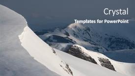  Presentation with mountain snow - PPT layouts consisting of spring-view-of-the-mountain background and a ocean colored foreground