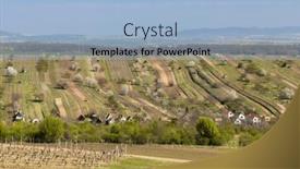  Presentation with vineyard - PPT theme featuring spring-vineyard-near-mutenice-southern background and a light blue colored foreground