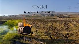  Presentation with vineyards - Slide deck with spring-vineyards-near-givry-burgundy background and a light blue colored foreground