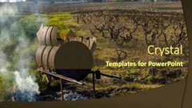  Presentation with vineyards - Slide set consisting of spring-vineyards-near-givry-burgundy background and a tawny brown colored foreground