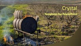  Presentation with vineyards - Slide deck having spring-vineyards-near-givry-burgundy background and a tawny brown colored foreground