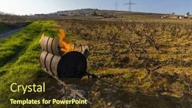  Presentation with vineyards - Slide deck featuring spring-vineyards-near-givry-burgundy background and a tawny brown colored foreground