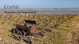  Presentation with vineyards - Presentation theme featuring spring-vineyards-near-rully-burgundy background and a light blue colored foreground