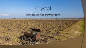  Presentation with vineyards - PPT theme featuring spring-vineyards-near-rully-burgundy background and a light blue colored foreground