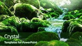  Presentation with spring water - Slides with spring water - creek in forest background and a tawny brown colored foreground