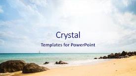  Presentation with beach rocks - Audience pleasing slide set consisting of spring water - summer beach sky sea backdrop and a  colored foreground