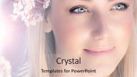  Presentation with cherry blossom - Slide set with enjoying cherry blossom dreamy girl background and a lemonade colored foreground