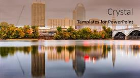  Presentation with columbus ohio usa skyline - Presentation theme having springfield-massachusetts-usa-downtown-skyline background and a coral colored foreground