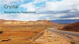  Presentation with road bike in mountains - Cool new slides with springs desert - transparent spring morning in mountains backdrop and a  colored foreground