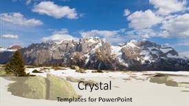  Presentation with geography - Beautiful presentation design featuring springtime in dolomites mountain italian backdrop and a  colored foreground