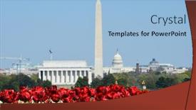  Presentation with monuments - Presentation featuring springtime-in-washington-dc-washington background and a light blue colored foreground