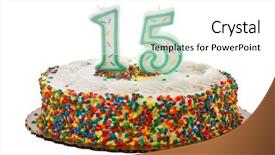  Presentation with white candles - Beautiful presentation featuring sprinkle covered anniversary or birthday backdrop and a white colored foreground