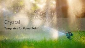  Presentation with head - PPT theme having sprinkler-head-watering-green-grass background and a mint green colored foreground