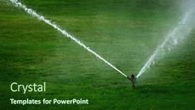  Presentation with park - Slide deck consisting of sprinkler-in-a-park-spraying background and a forest green colored foreground