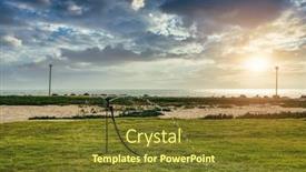  Presentation with grass - PPT layouts featuring sprinkler-watering-a-patch background and a tawny brown colored foreground