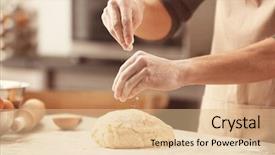  Presentation with flour - Beautiful PPT theme featuring sprinkling flour over fresh dough backdrop and a lemonade colored foreground
