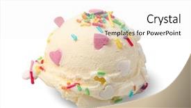  Presentation with ice cream - Presentation design having sprinkles isolated on white background background and a white colored foreground