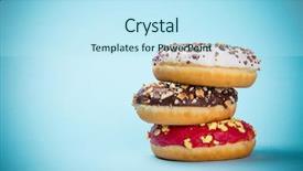  Presentation with donuts pink - PPT theme with sprinkles on pastel blue background and a sky blue colored foreground