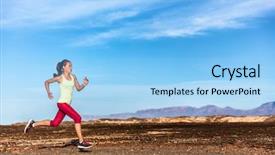  Presentation with cardio - Slides featuring sprint - trail runner female athlete running background and a light blue colored foreground