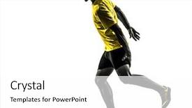  Presentation with young - Amazing PPT layouts having sprinter runner running muscle strain backdrop and a white colored foreground