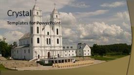  Presentation with children in church - Slides consisting of water tap closeup background and a soft green colored foreground.